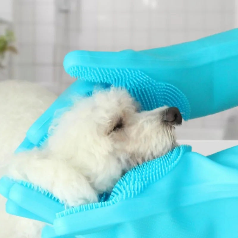 Bathroom Dog Cats Bath Brush Massage Gloves Soft Rubber Comb Pet Accessories For Cats Shower Cleaning Tools Suppliers