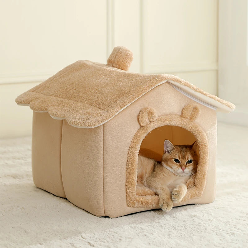 Foldable Pet House Removable Washable Cat House Puppy Cave Sofa Pet Bed House for Extra Small Dogs and Small and Medium Cats
